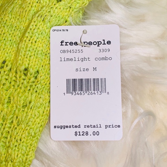 Free People Hot Tropics Lime Green V-Neck Sweater - Picture 13 of 13